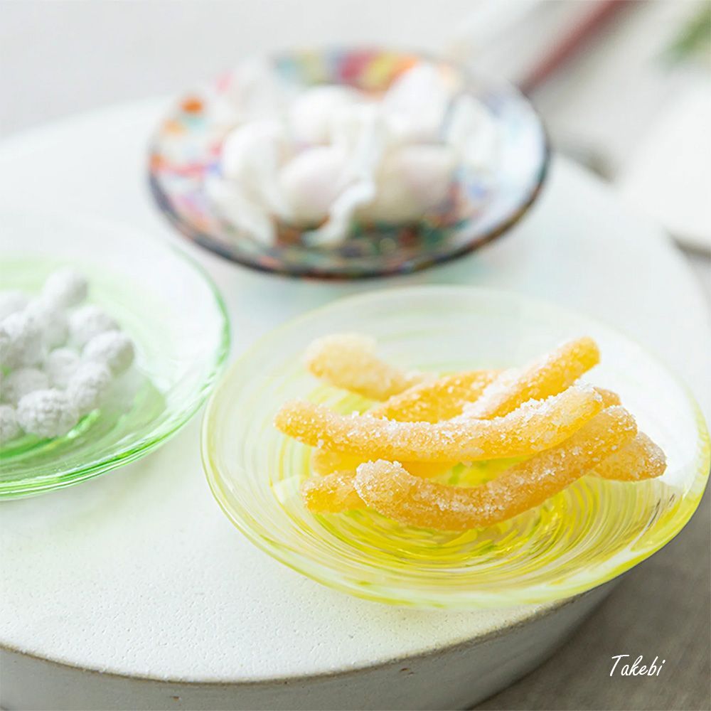 ✨５枚✨津軽びいどろ 大皿 ガラスプレート　前菜　サラダ　冷製パスタ皿 津軽びいどろ 大皿 ガラスプレート 前菜 サラダ 冷製パスタ皿 ✨5枚✨津軽