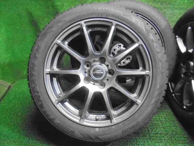 5FN411 G2 バリ山 製 205 55R17 トーヨータイヤ Winter TRANPATH TX スタッドレスタイヤ アルミホイール4本セット ET48