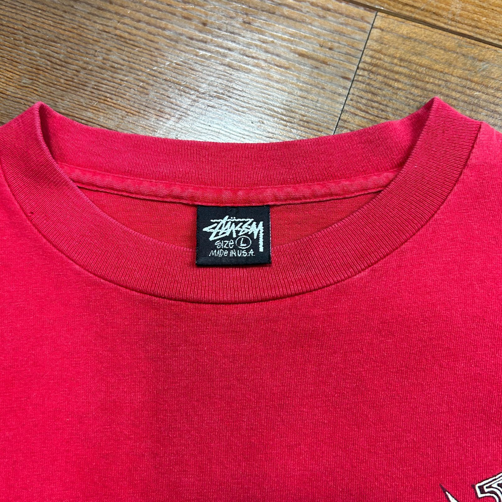 80s Stussy ステューシー Tシャツ 長袖 ロンT ワンポイントロゴ 