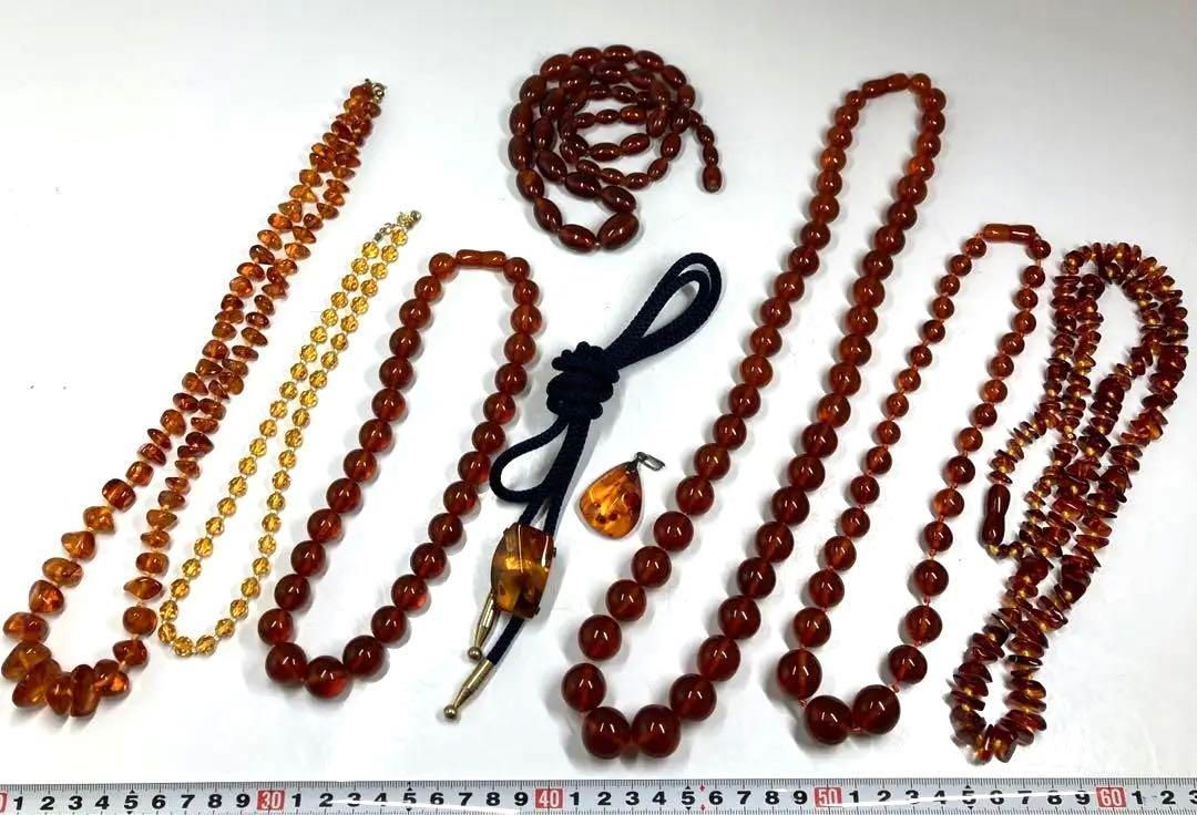 琥珀 ネックレス 多数 9点 重さ303g 東ま5-1119