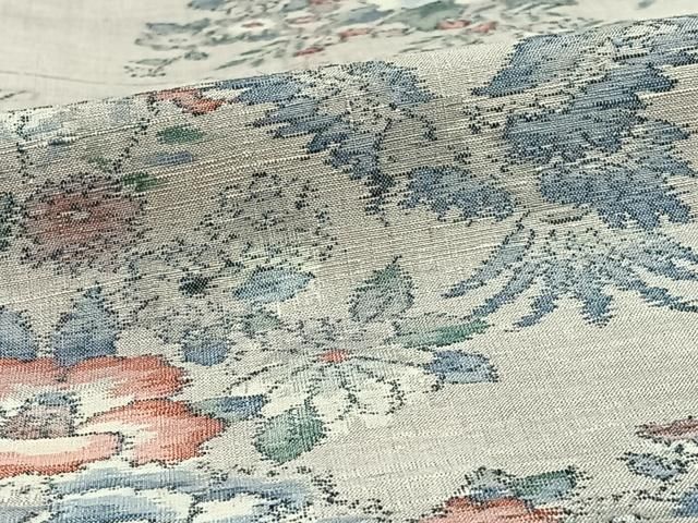 平和屋着物○上質な紬 色紙重ね花文 正絹 逸品 AABA0796ck 平和屋