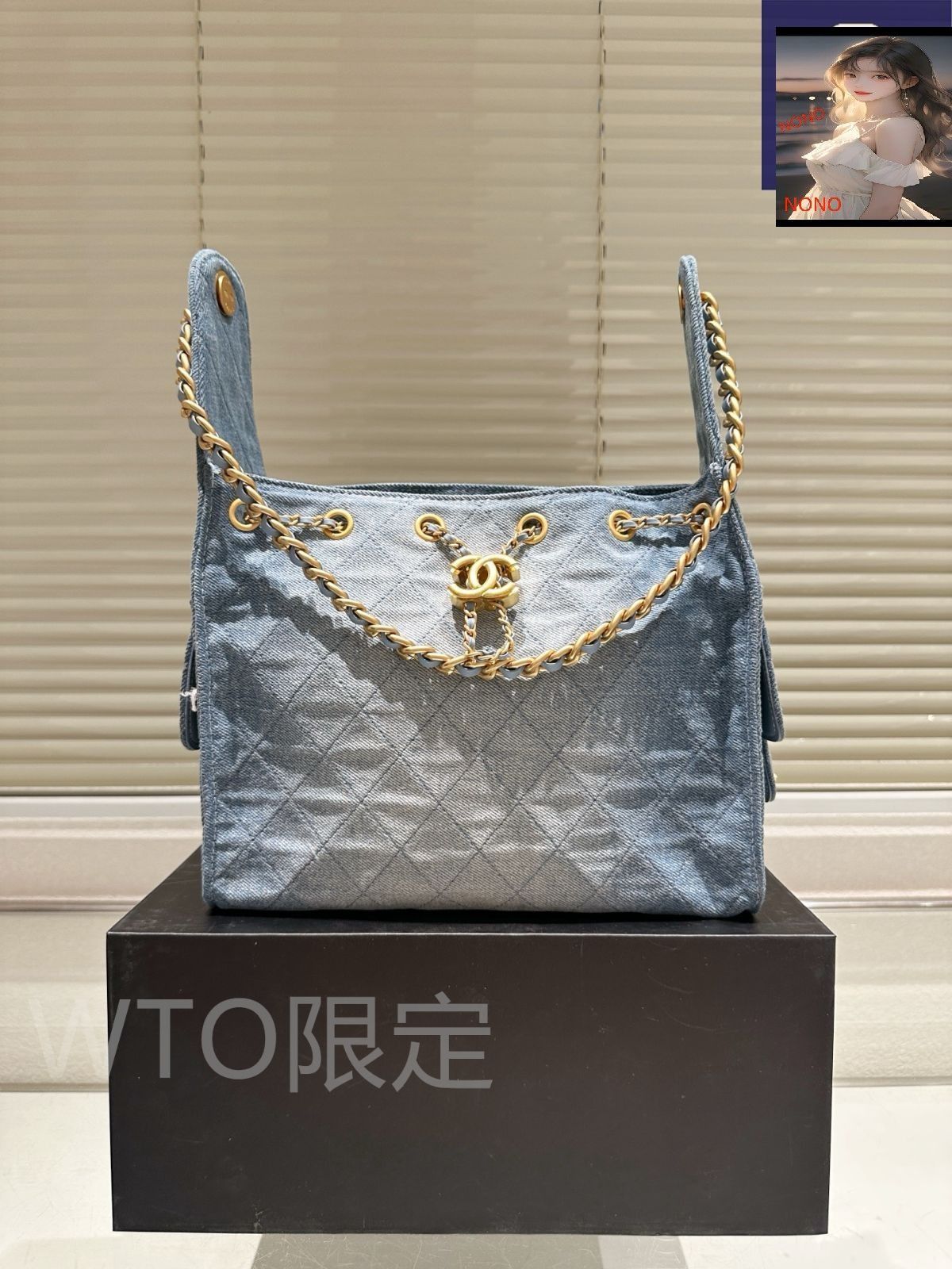 今日特価】Chanel シャネル 25sライトブルーデニムホボシリーズ