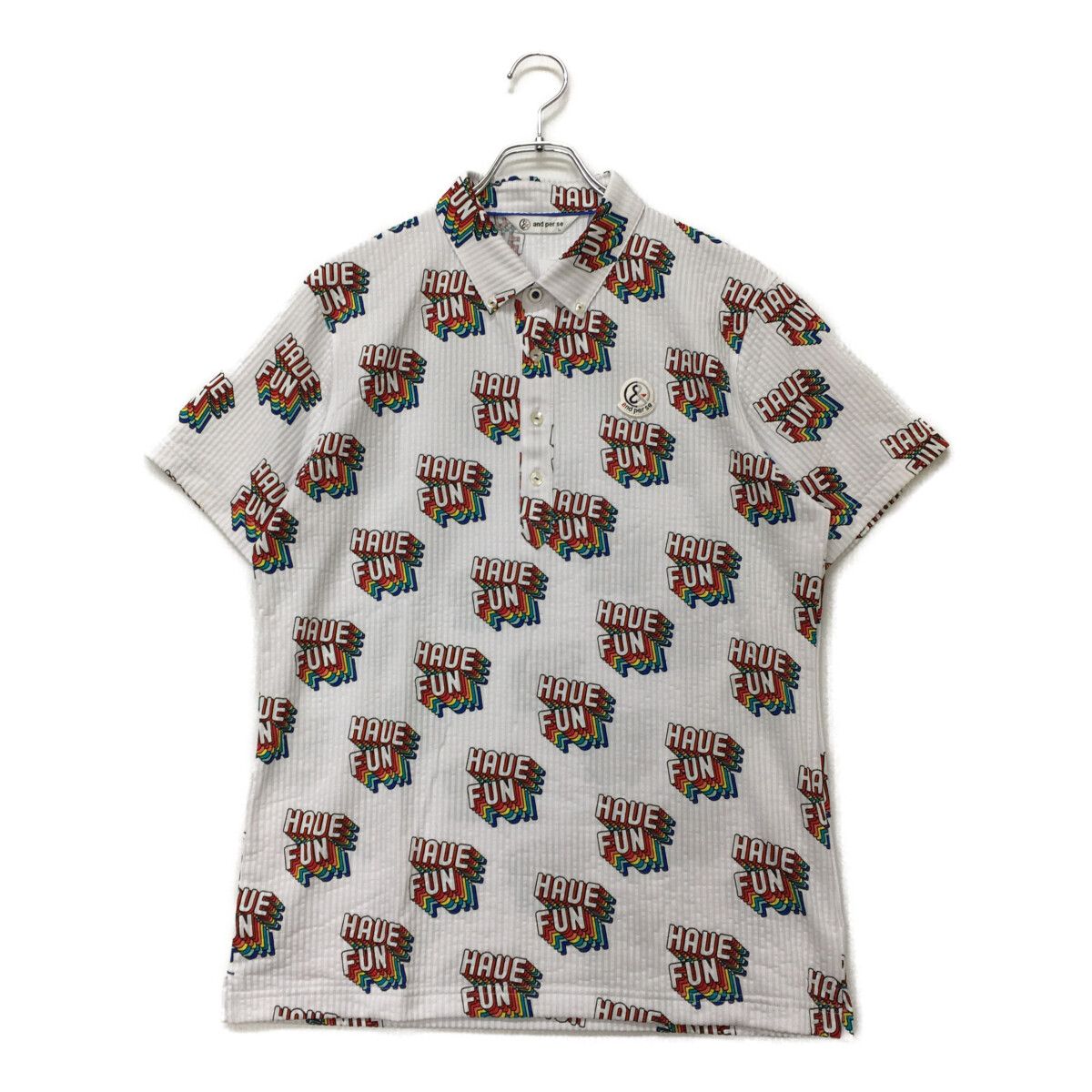 中古 メンズ アンパスィ and per se 半袖ポロシャツ L 白系 ホワイト