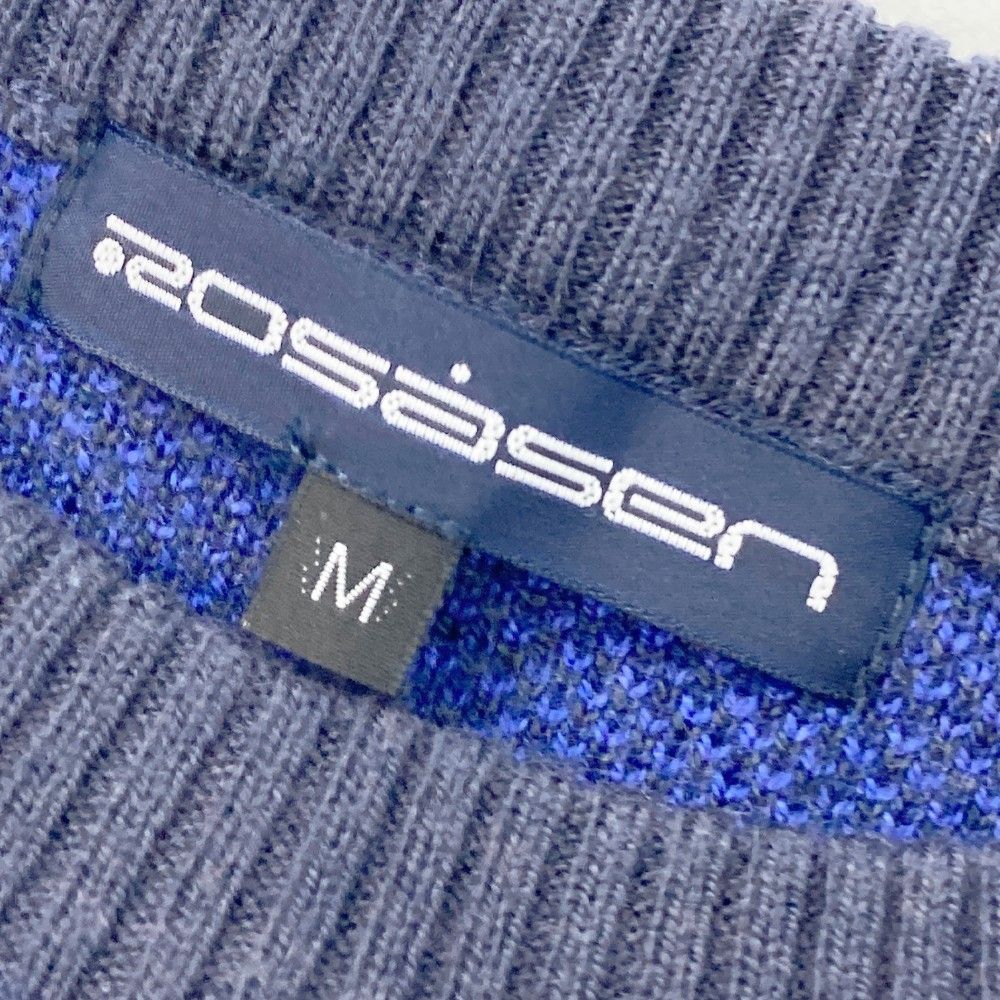 サイズ：M ROSASEN ロサーセン  ウール混 ニットセーター カモフラ 迷彩柄 ブルー系 [240101446078] ゴルフウェア メンズ ストスト サイズ：M ROSASEN ロサーセン ウール混 ニットセーター