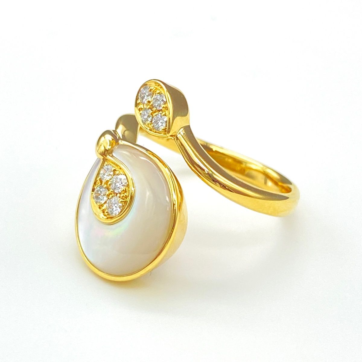 ジュネ Jeunet シェル デザインリング YG イエローゴールド 指輪  