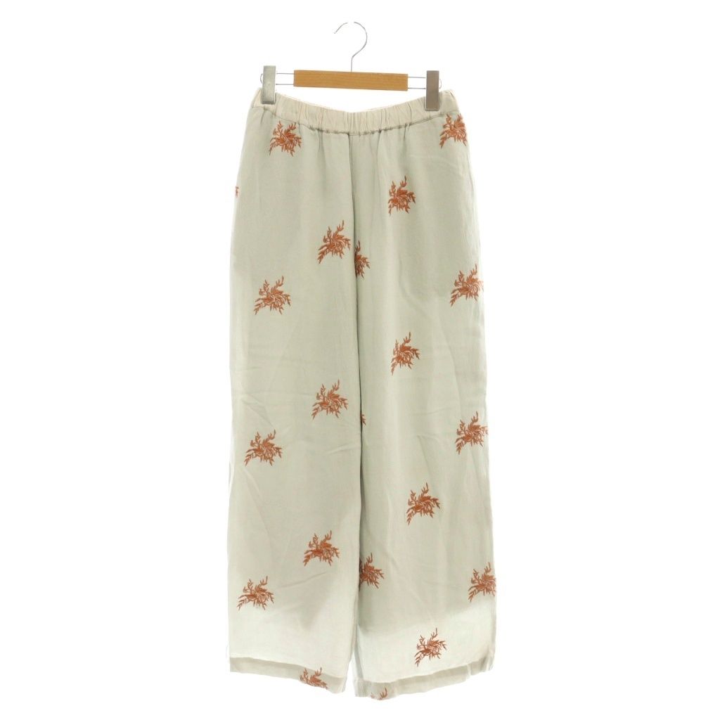 ヌキテパ NE QUITTEZ PAS! Moss Rayon Embroidery Wide Pants