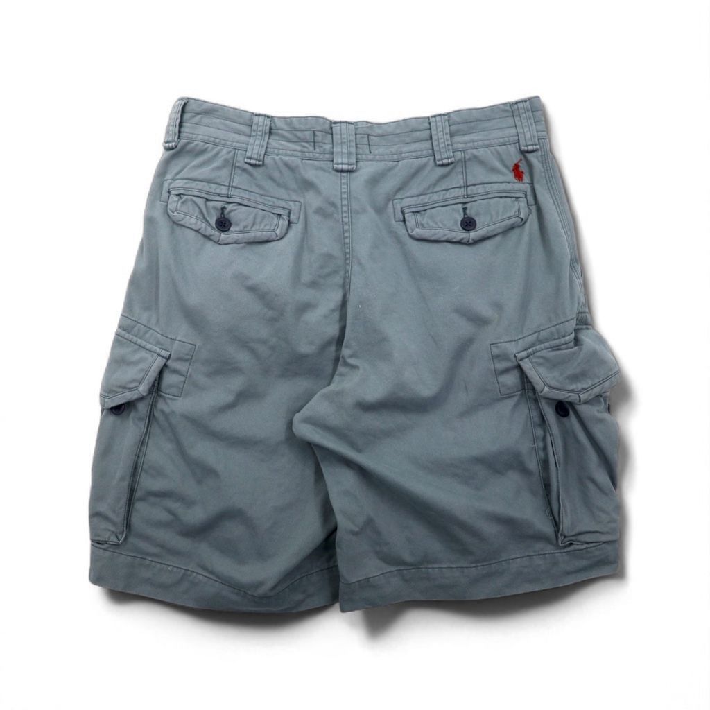90s Ralph Lauren カーゴ バギーパンツ ハーフ 極太 Tech 90s Ralph Lauren カーゴ バギーパンツ ハーフ W42 ブラック