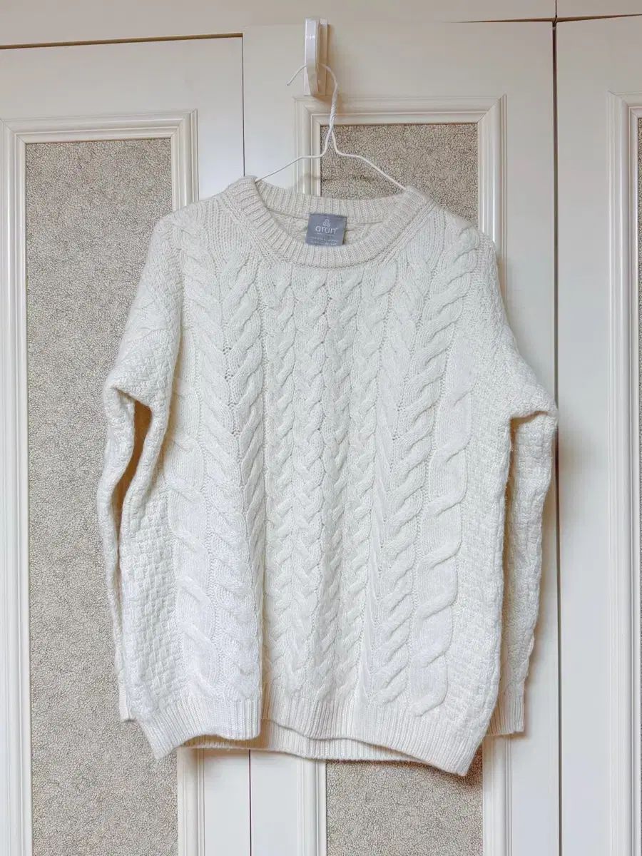 ARAN アラン ケーブル ニット アイボリー