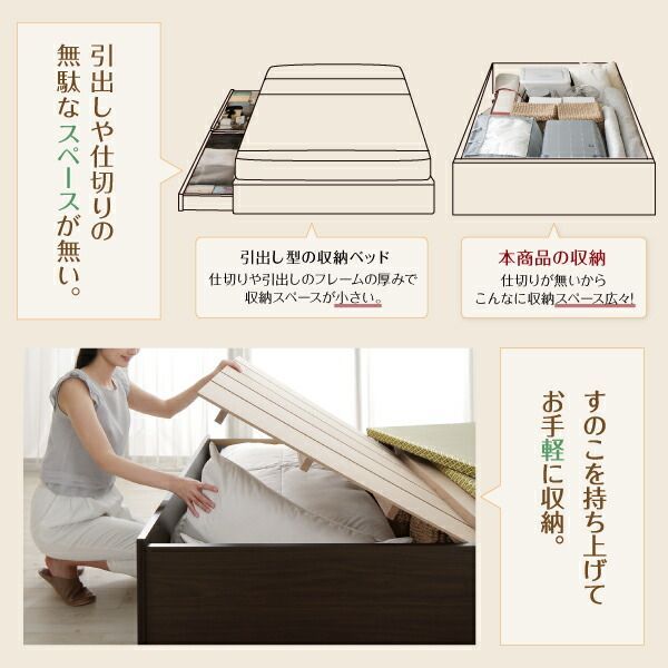 ?布団が収納できる大容量収納畳連結ベッド ベッドフレームのみ