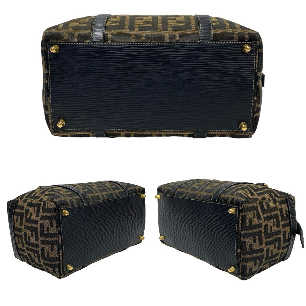 極 美品 袋付き FENDI フェンディ ズッカ FF 柄 ナイロンキャンバス