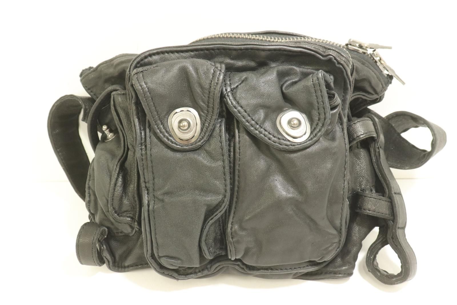 JOHNNY WOLF メンズウエストポーチ -- ウエストポーチ JOHNNY WOLF -- 黒 ブラック 無地