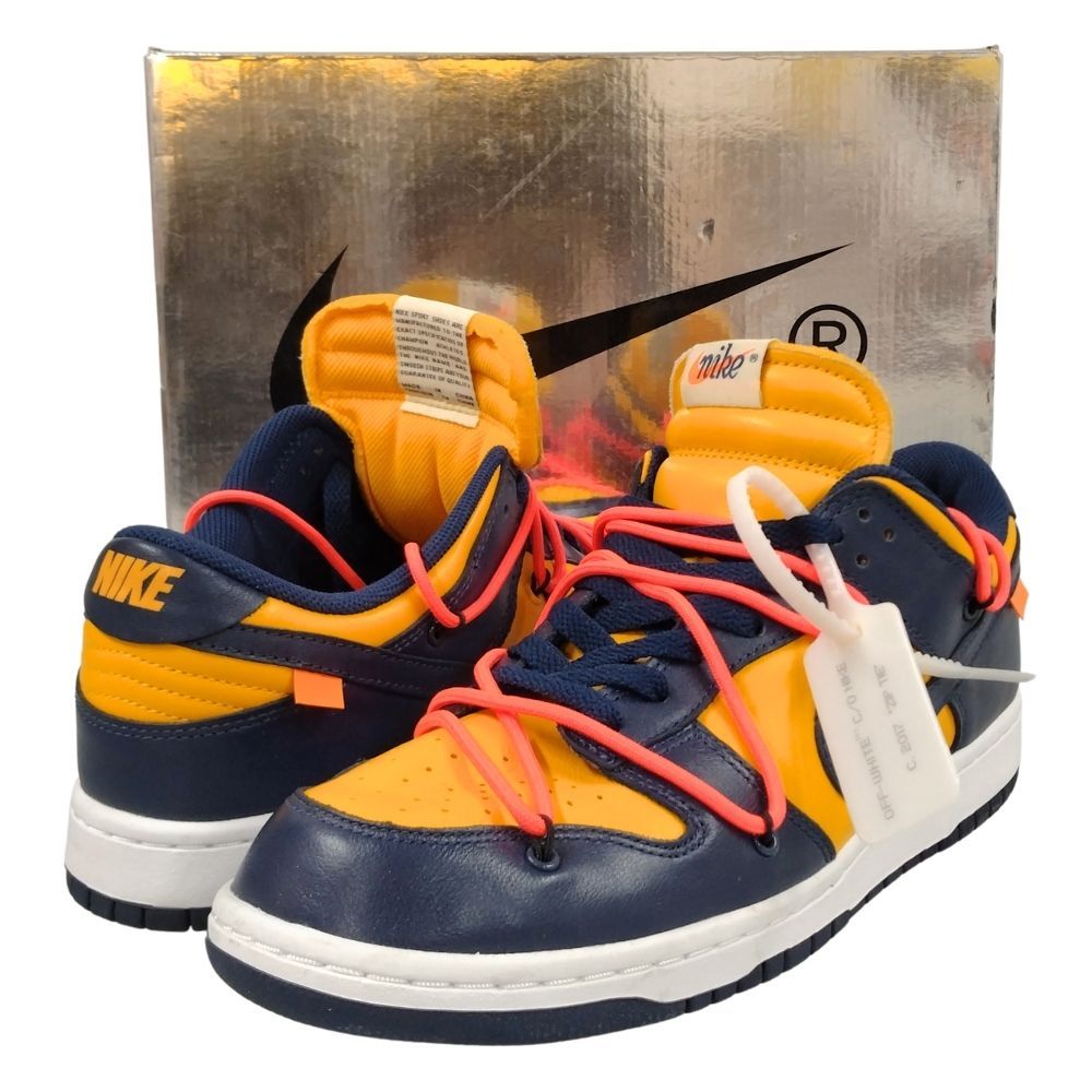 NIKE ナイキ 品番 CT0856-700 DUNK LOW LTHR|OW OFF-WHITE シューズ ネイビー×イエロー サイズUS10 28cm | 50716