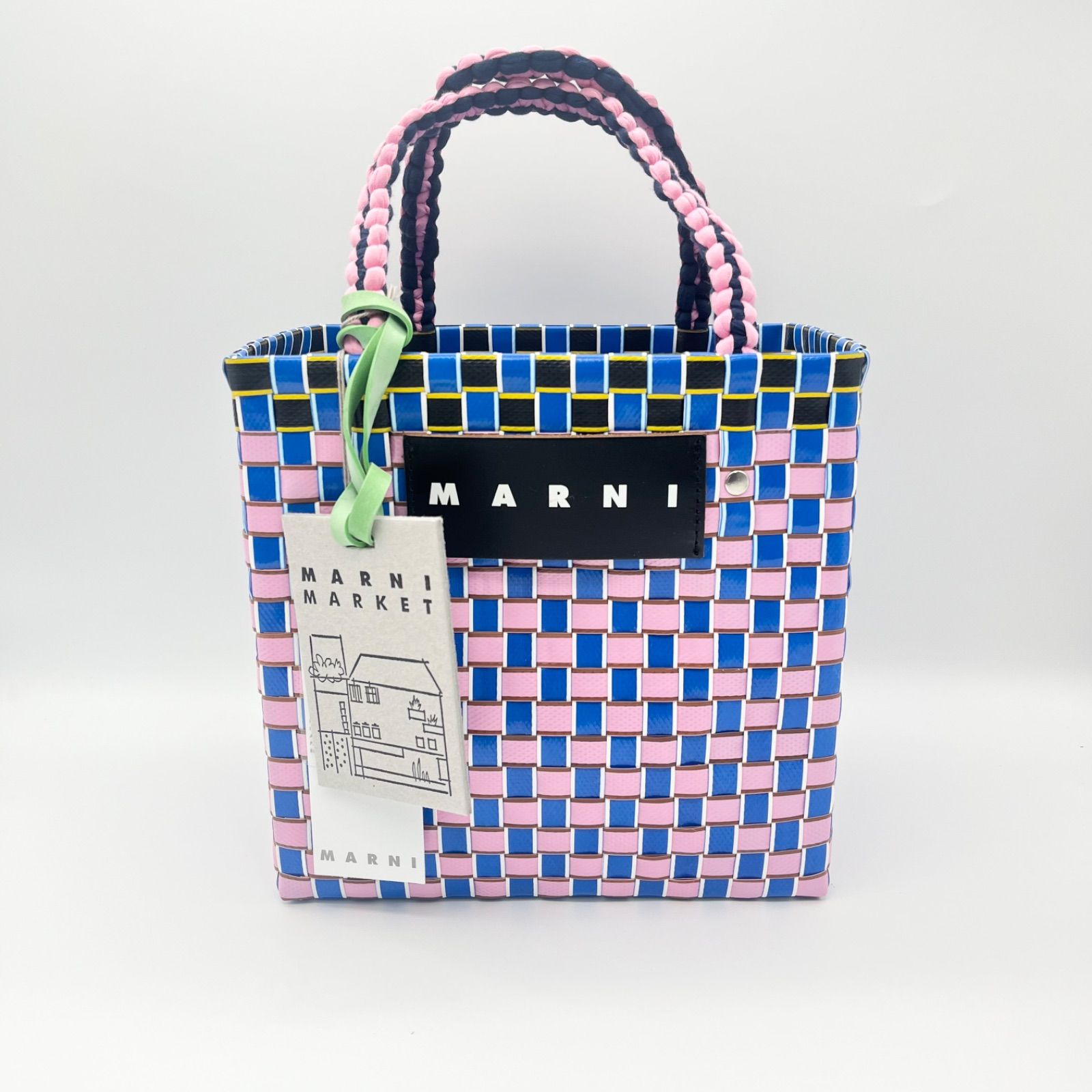 新品・未使用 SALE!! MARNI MARKET マルニ マーケット コットンジャージーハンドル スクエア ピクニックバッグ ミニ ローズ -  メルカリ