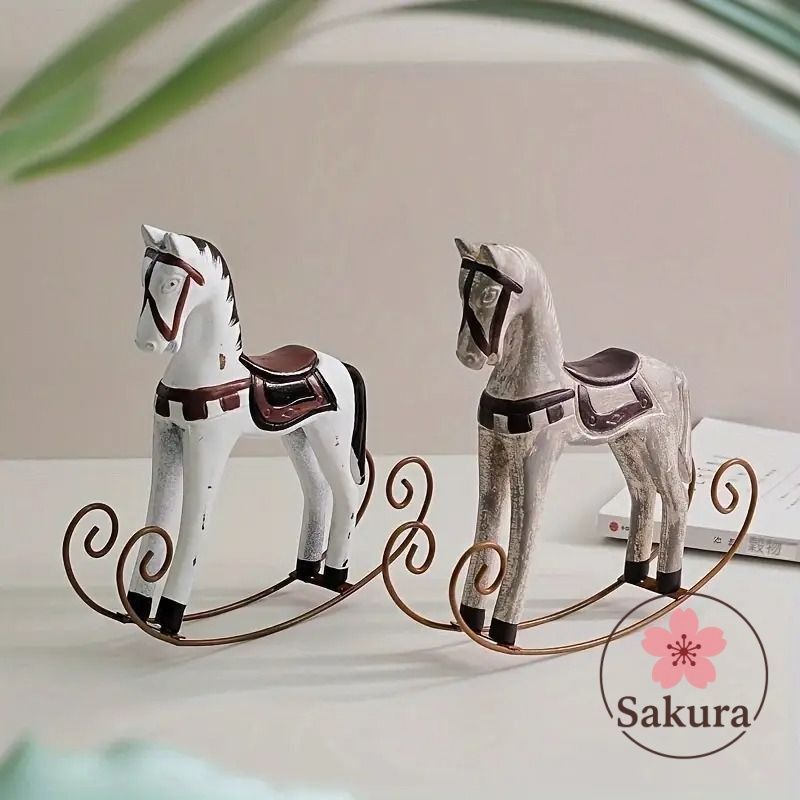 【rocking wooden horse】ロッキングホース　木馬  オブジェ ロッキングホース 木馬オブジェ 木製 置物 馬 アンティーク