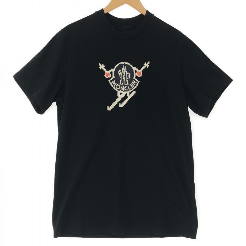 【中古】MONCLER SKI LOGO T-SHIRT Tシャツ S ブラック モンクレール[10]
