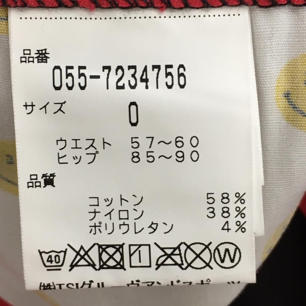 パーリーゲイツ スカート 黒×レッド ボーダー 内側ニコちゃん 色褪せ レディース  ゴルフウェア PEARLY GATES