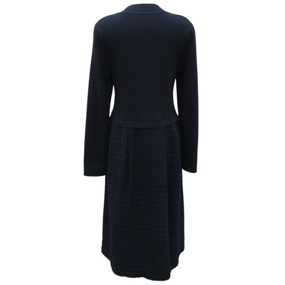 21年　FOXEY ブルーアズール Bleu Azur 40 42192 美品 FOXEY フォクシー 2021年製 素材切り替えし ブルーアズール