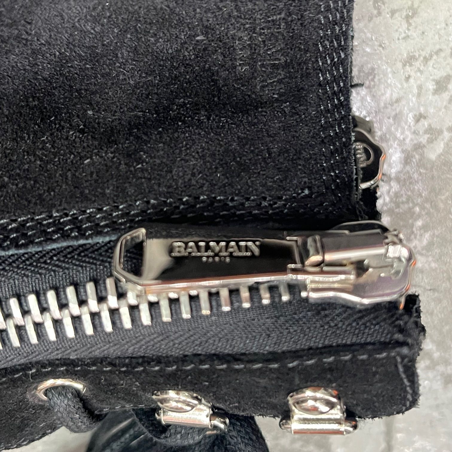 BALMAIN RANGERS 1C144L レンジャー ダブルジップ スエード ブーツ