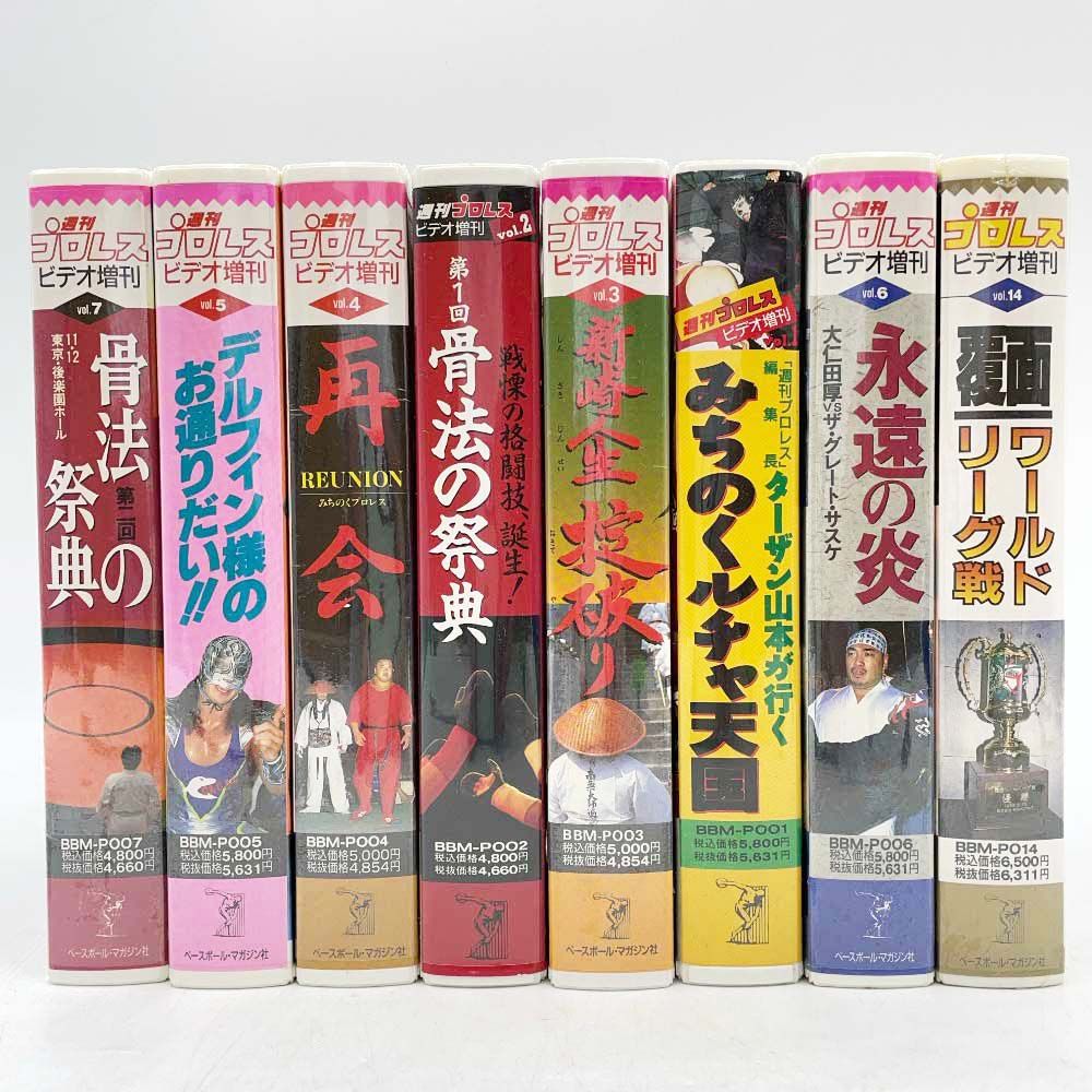 8点セット 週刊プロレス 増刊 みちのくプロレス 大仁田厚 ザ グレート サスケ 新崎人生 デルフィン ウルティモ ドラゴン VHS Vol.1-7 Vol.14 覆面
