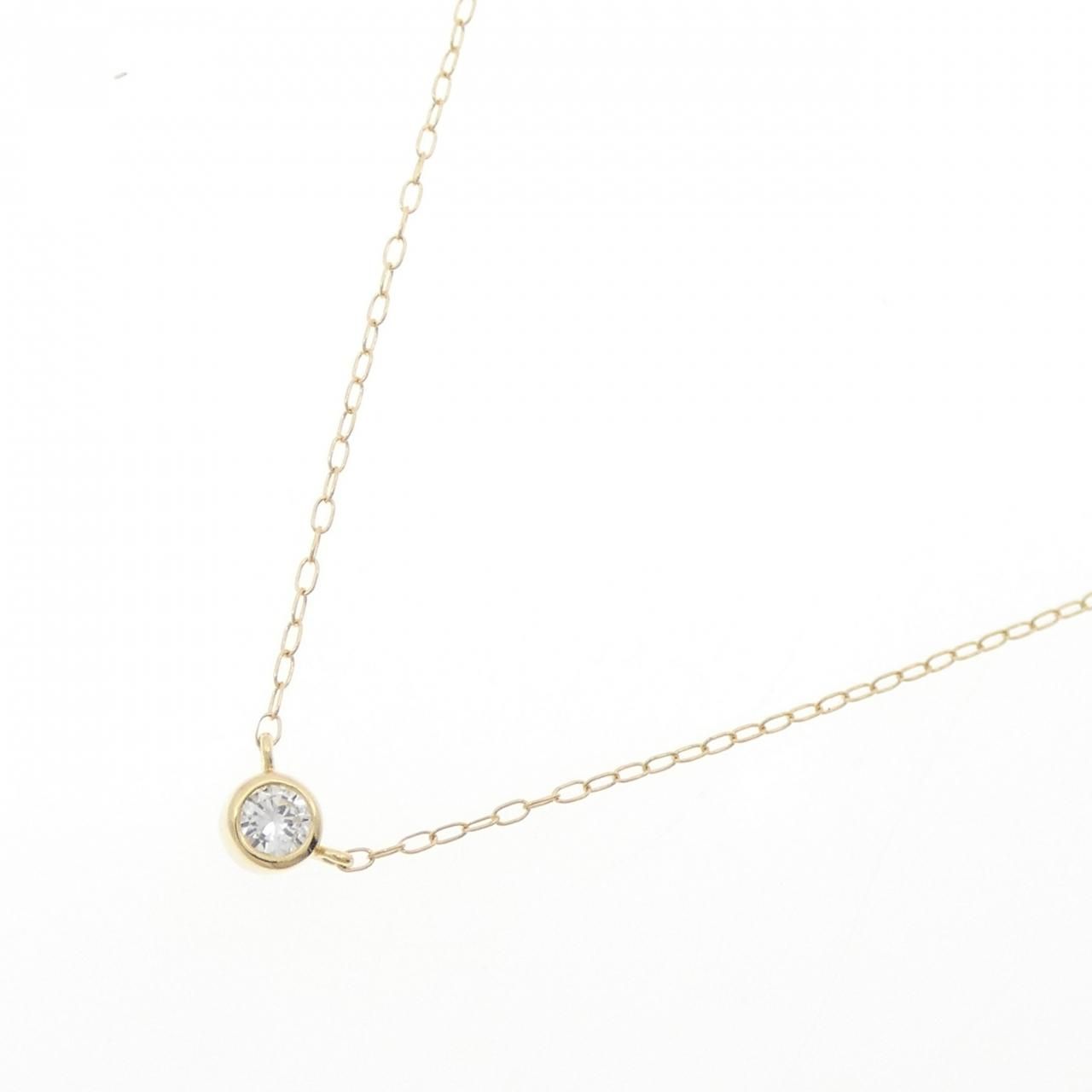 K18YG ソリティア ダイヤモンド ネックレス 0.10CT