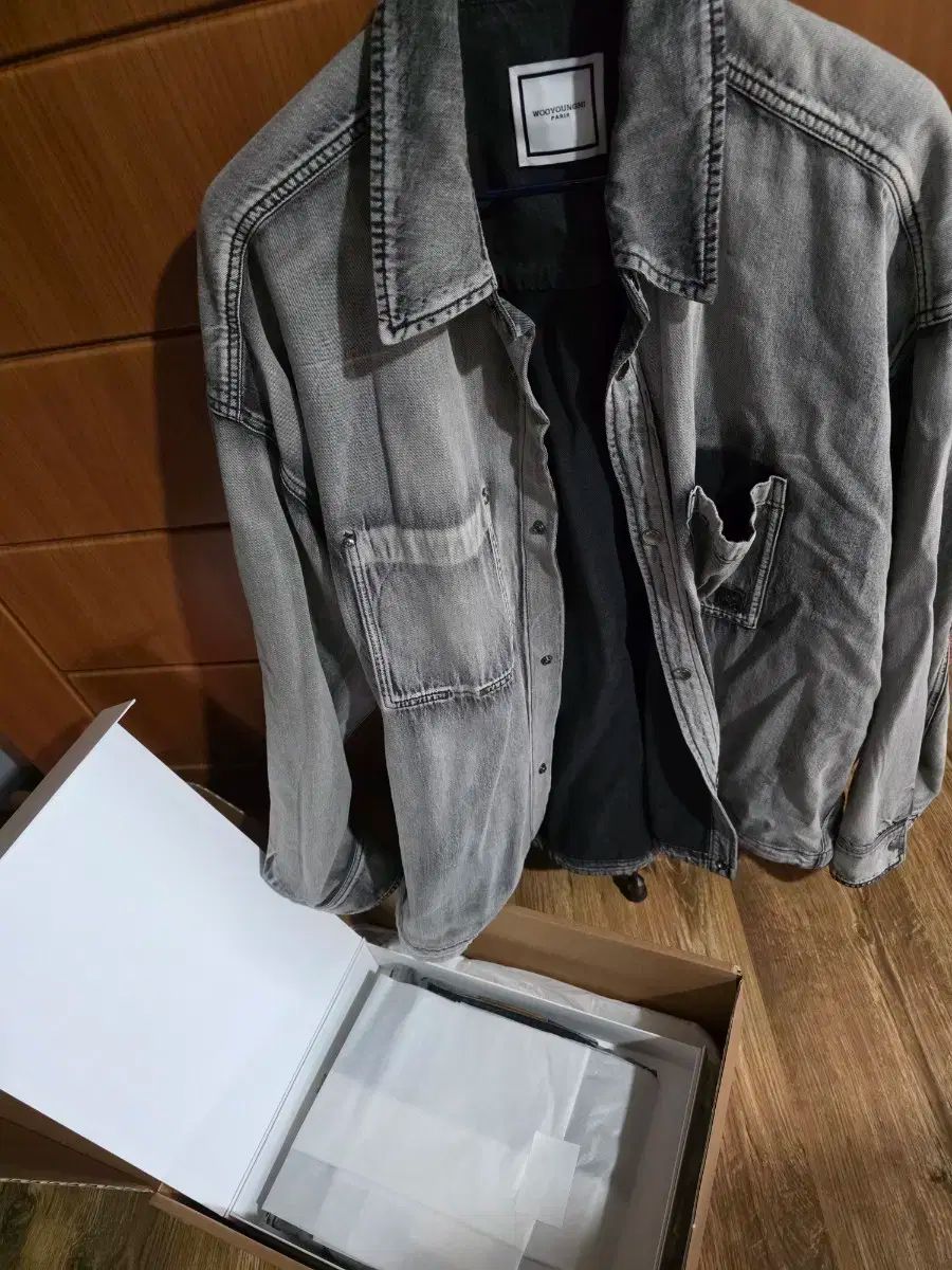 ウーヨンミ グレー ウォッシュ デニム シャツ 52 パンツ 50 セットアップ