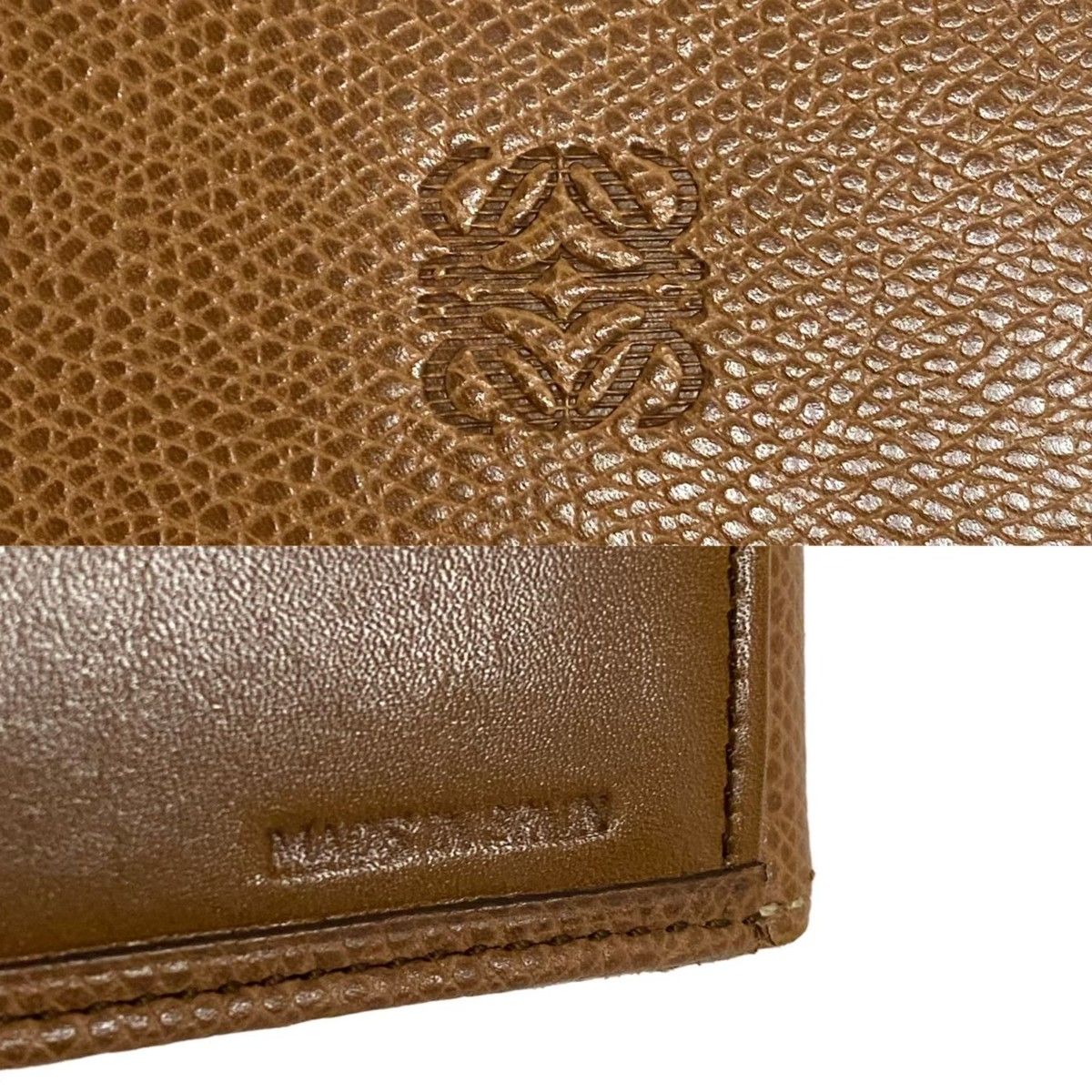 極美品 希少品 保存袋付 LOEWE ロエベ アナグラム ロゴ レザー 本革 長 
