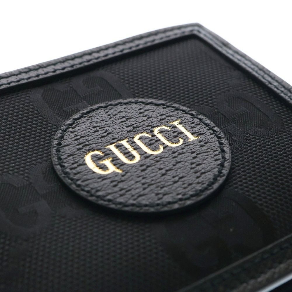 【未使用級】グッチ 二つ折り財布 オフザグリッド 625574 ブラック 黒 GUCCI】グッチ オフザグリッド 625574 二つ折り財布 メンズ 黒