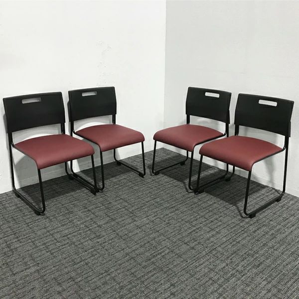 ミーティングチェア スタッキングチェア 4脚セット オファー 会議椅子