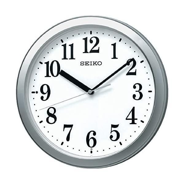 セイコークロック(Seiko Clock) 掛け時計 銀色メタリック 直径28.0x4.6cm 電波 (銀色メタリック 直径28.0x4.6)