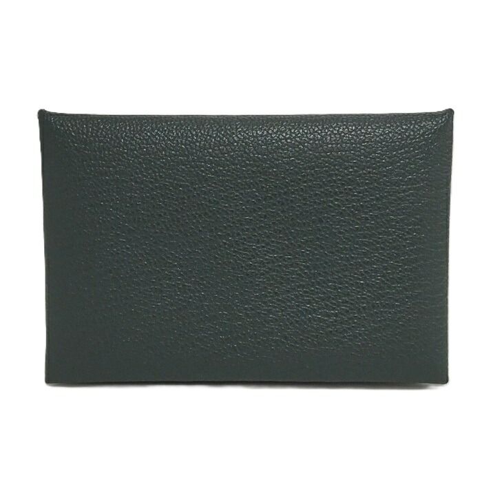 HERMES カルヴィ コインケース シェーブル レザー グリーン系 A刻印