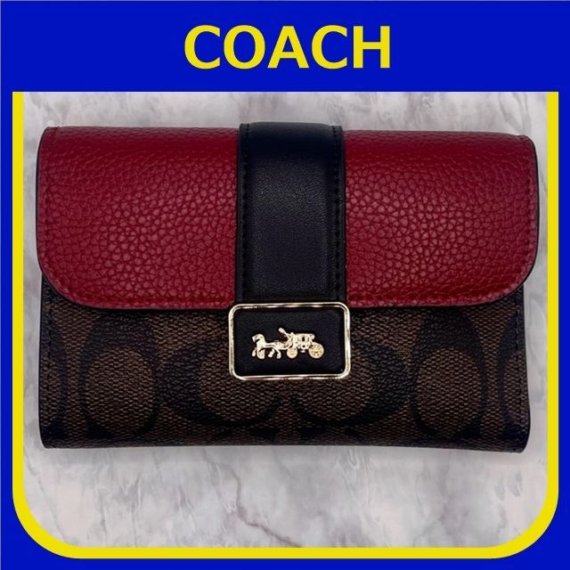 Coach 折り財布 ミディアム グレース ウォレットシグネチャー 折り財布