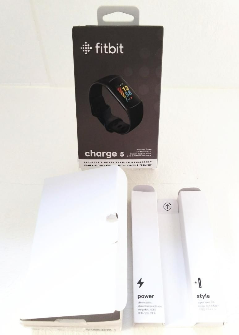 美品】fitbit Charge 5ブラック／グラファイト ステンレススチール