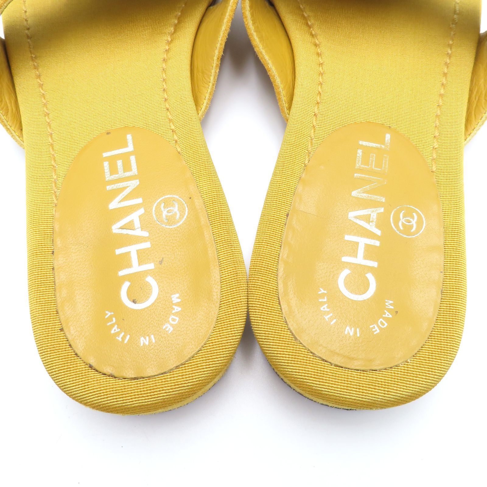 CHANEL  カメリアサンダル　35 2/1 美品 シャネル カメリア付 ウェッジソールサンダル 箱付き 35 1