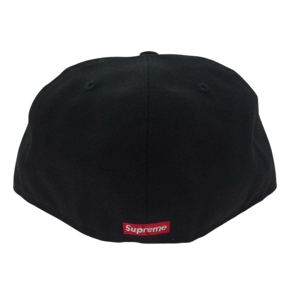 Supreme シュプリーム 18AW × NEW ERA ニューエラ Classic Script Cap クラシック スクリプトロゴ 6パネル ベースボール キャップ ブラック系 57.7cm【中古】