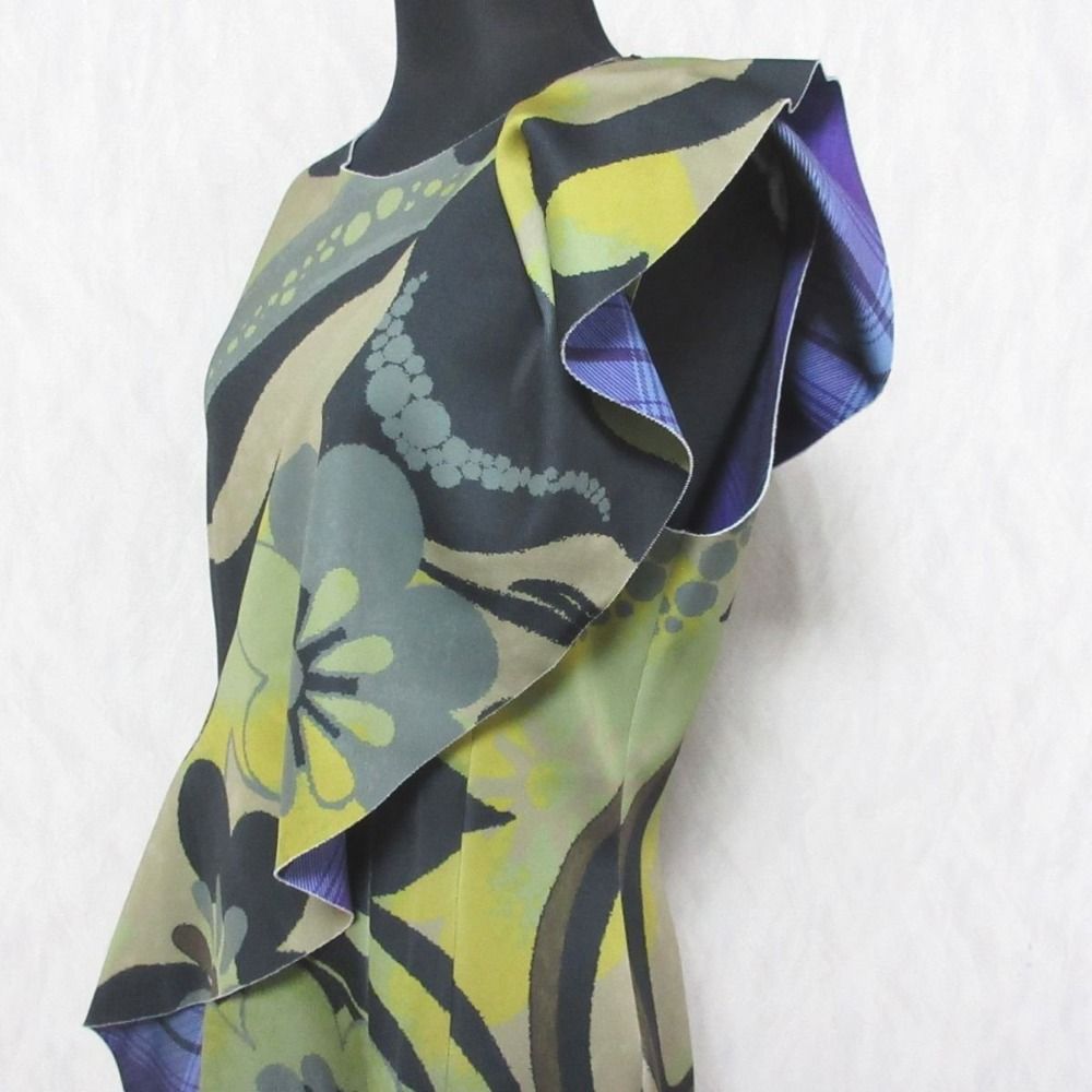 Dries Van Noten フラワープリント ドレス カーキ Dries Van Noten フラワープリント ドレス カーキ