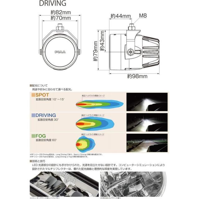 PIAA ピア LEDランプ LP270 DK277X 6000K 4300cd 2個入 後付けランプ フォグ配光 カー用品 BRIGHTFACE_UK