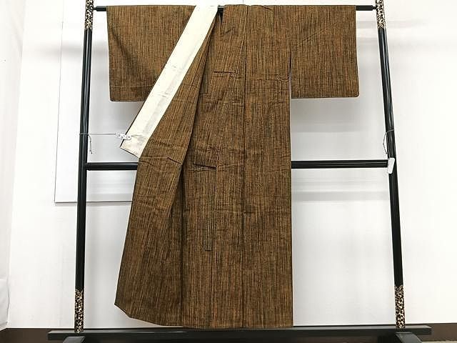 平和屋着物▽上質な紬 単衣 縞 正絹 逸品 CAAW1216xi - メルカリ 