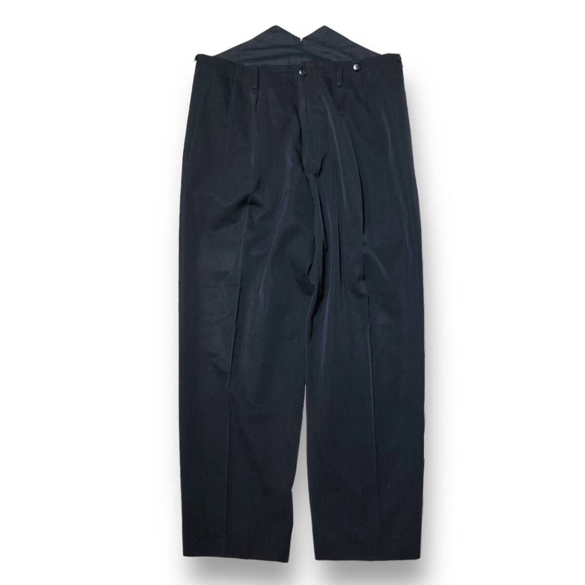 80s YOHJI YAMAMOTO POUR HOMME タックスラックスパンツ リペア考慮 S ブラック ヨウジヤマモト 