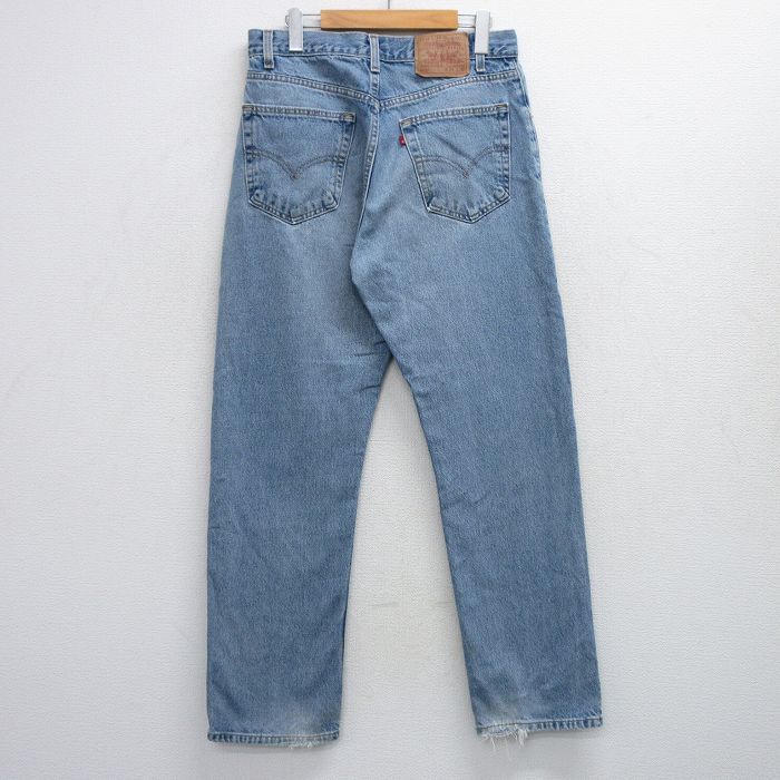 W32/古着 ジーンズ リーバイス Levis 505 メンズ 90s ヒゲ コットン 薄