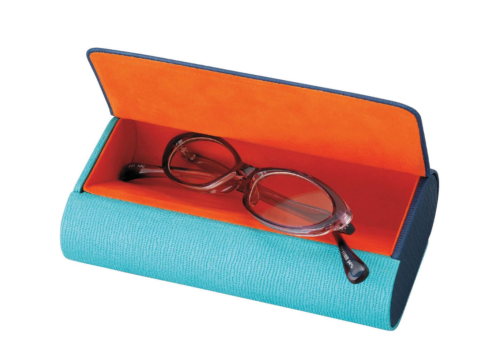 パール メガネケース 母の日 青 ハード マグネット 合皮 2本入れ 92779