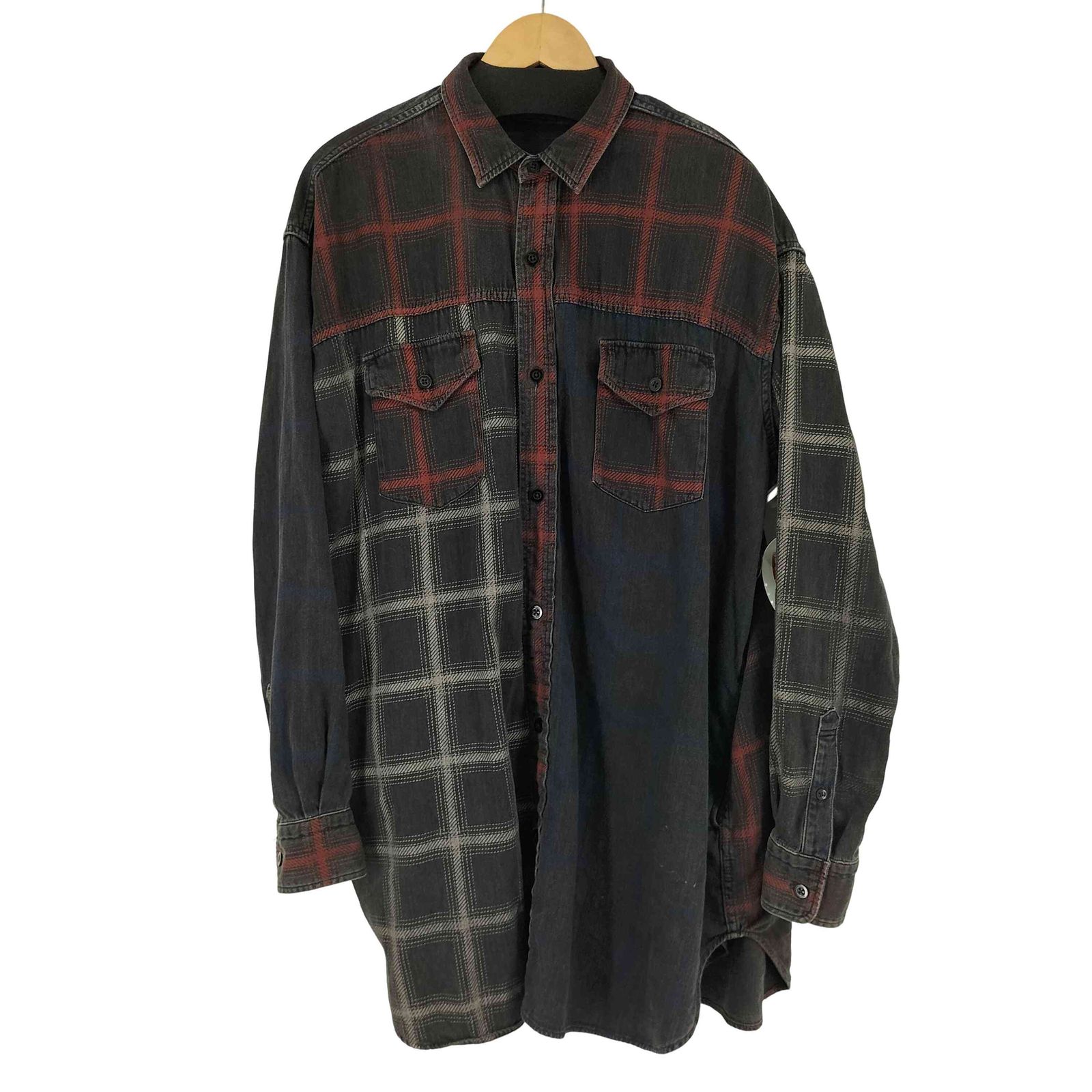 マインデニム　Black Denim Check Print SH MINEDENIM（マインデニム）の「Black Denim Check Western SH