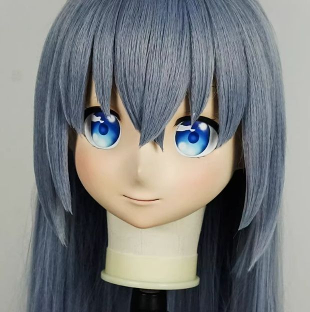 全頭マスク カツラ付き ロック付き NO.591 フルマスク ドール ヘッドロリータ人形 コスプレ 仮装 変装 着ぐるみ kigurumi