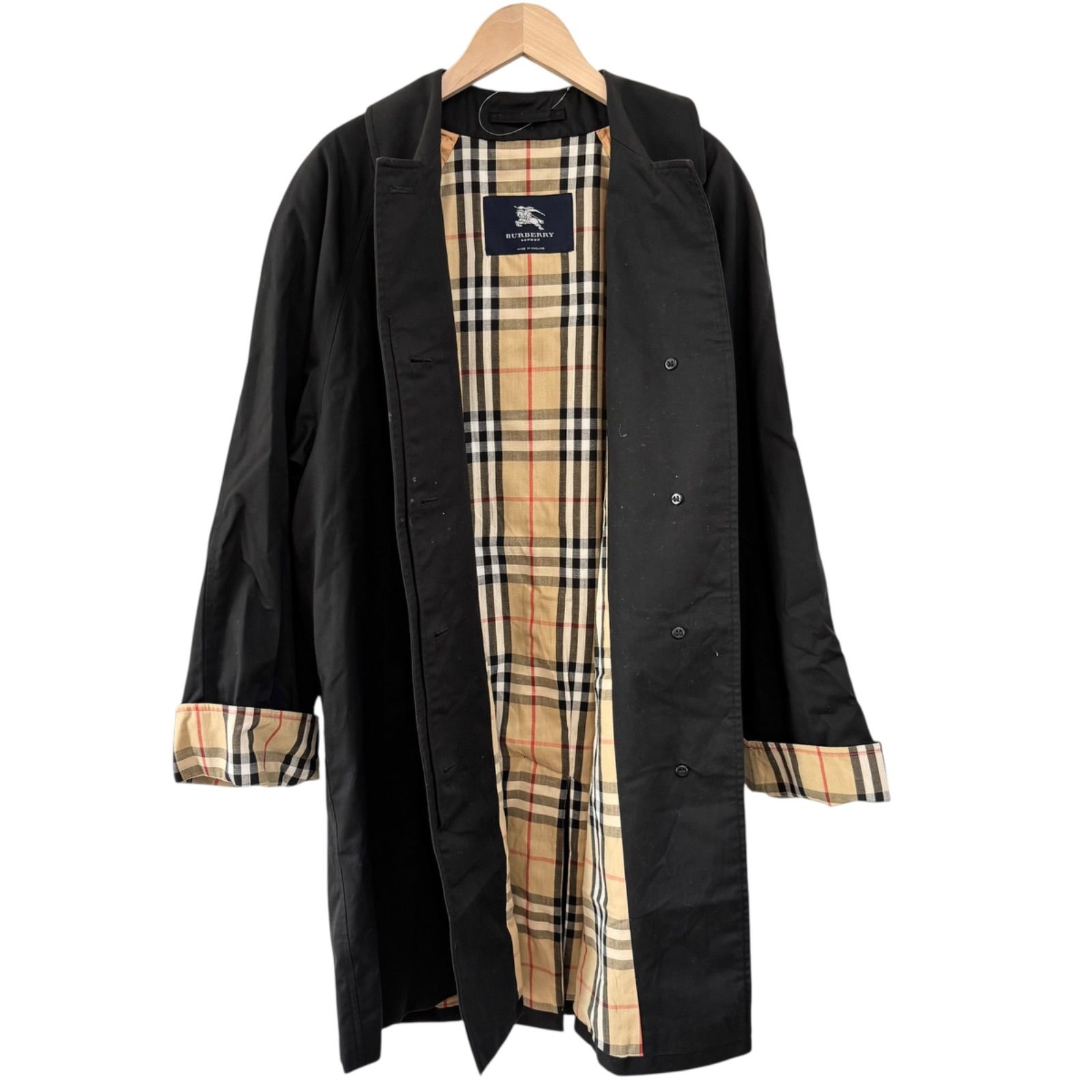 バーバリーロンドン トレンチコートレディース size7 M相当 ブラック 黒 BURBERRY - 極美品 バーバリー ロンドン BURBERRY LONDON コート