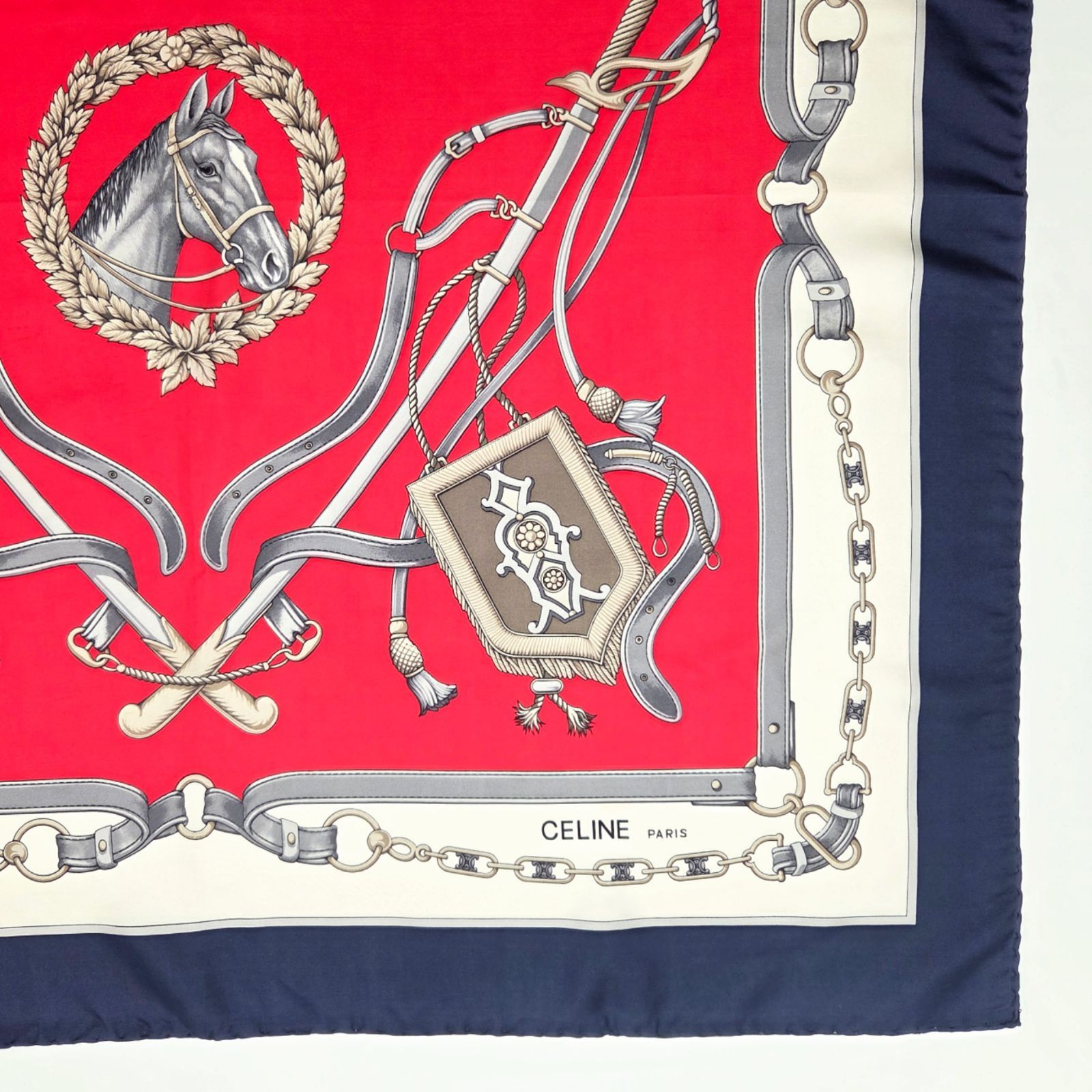【美品】セリーヌ　スカーフ　シルク100%　イタリア製　総柄　馬車 楽天市場】セリーヌ 馬（マフラー・スカーフ｜バッグ・小物