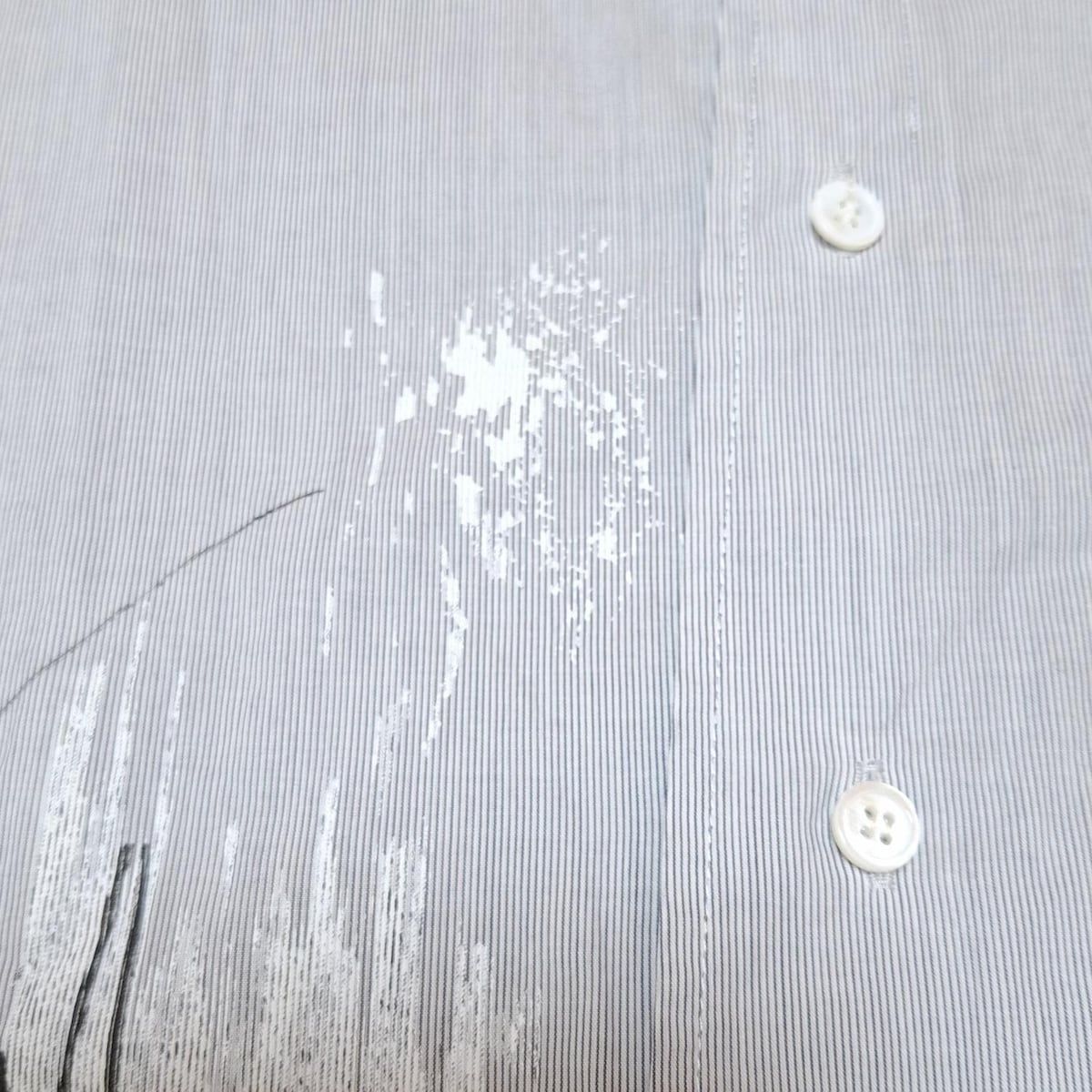 最安値！ Y s ワイズ 七分袖シャツブラウス サイズ1 S レディース - ライトブルー×白×マルチ ストライプ ペイント加工