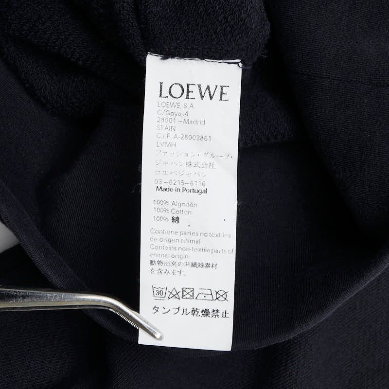 ロエベ ロゴ プルオーバーパーカー フーディー ブラック ブルー  