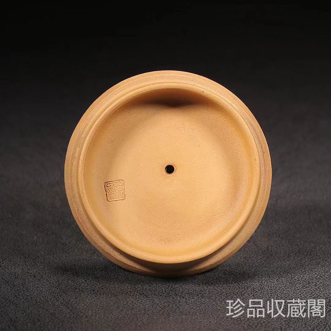 中国古美術・原鉱段泥 カエル蓮子壺 、底槽款:蒋蓉紋、紫砂壺・急須・茶道具 中国古美術・原鉱段泥 カエル蓮子壺 、底槽款:蒋蓉紋、紫砂壺