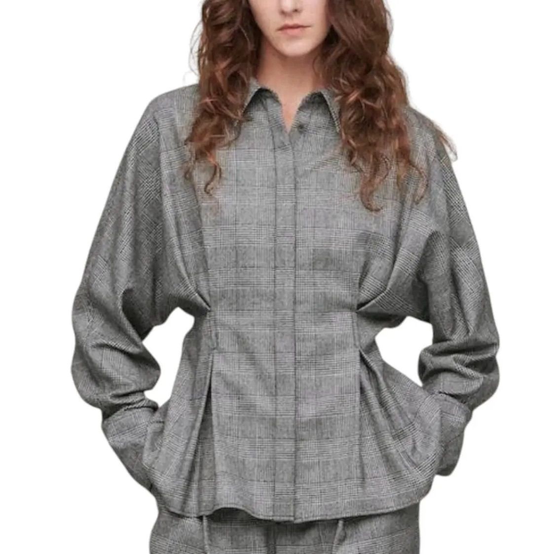 uncreve アンクレイヴ LIGHT WOOL CHECK BLOUSE ライトウールチェック 