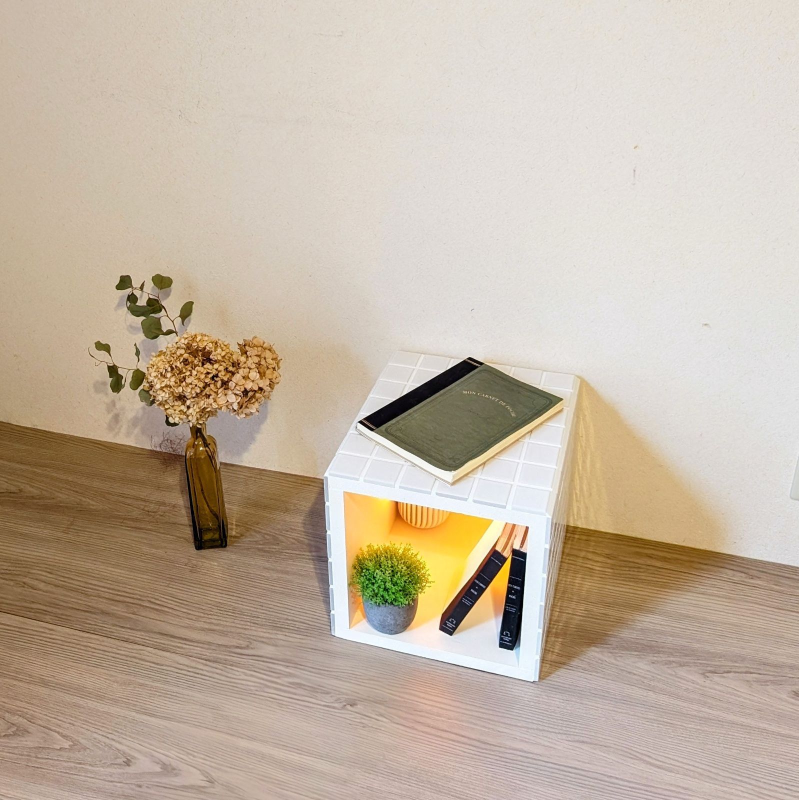 受注生産】 収納付き キューブ タイルテーブル - メルカリ