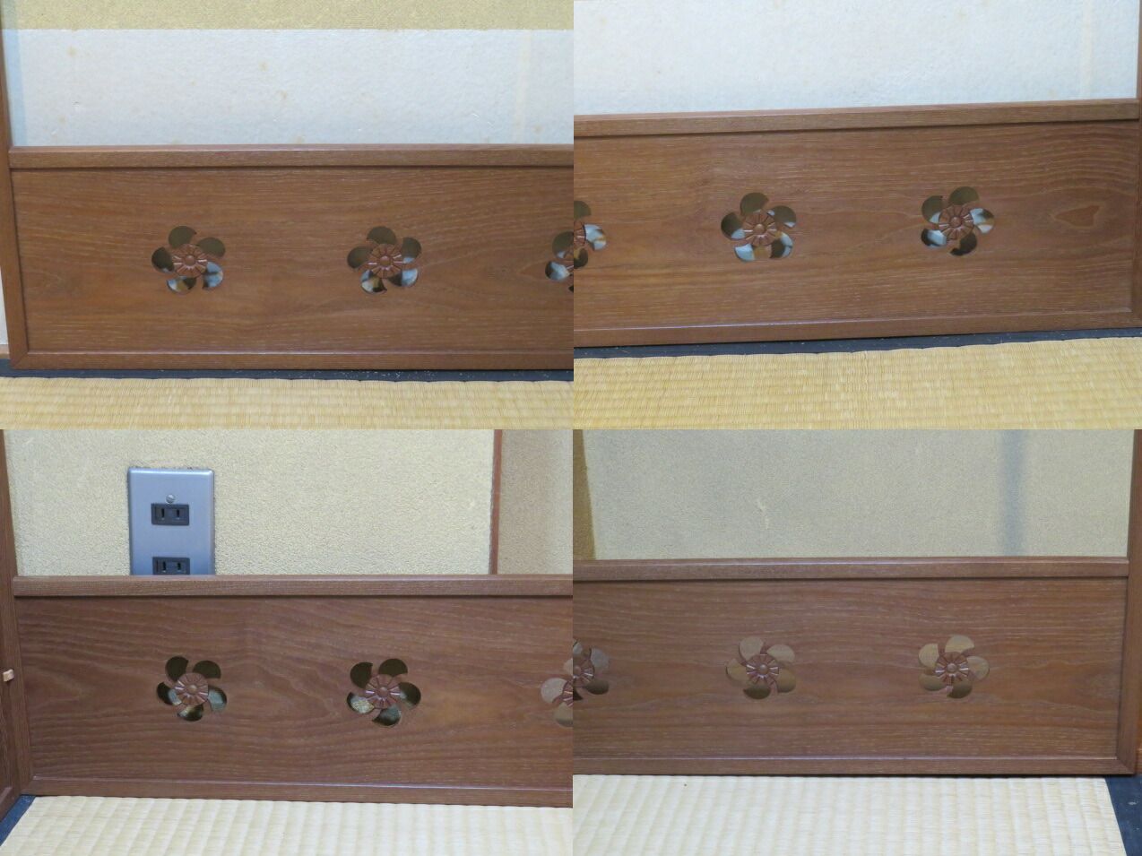 逢絢亭】茶道具 炉縁 掻合塗 朱塗 松蒔絵 木製 作家物 紙箱入り 送料込